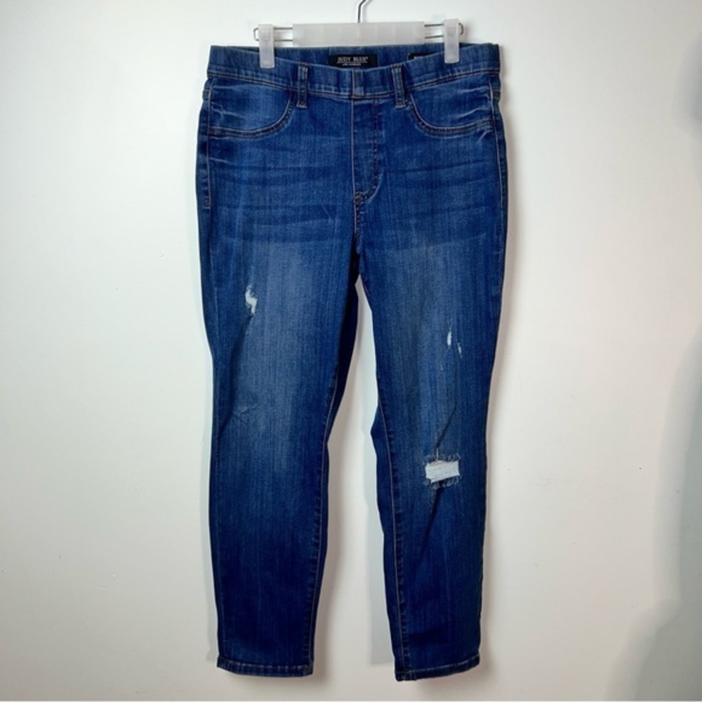 Judy Blue Boyfriend Distressed Jeans Women’s Size 13/31 Mid Wash Stretch Denim